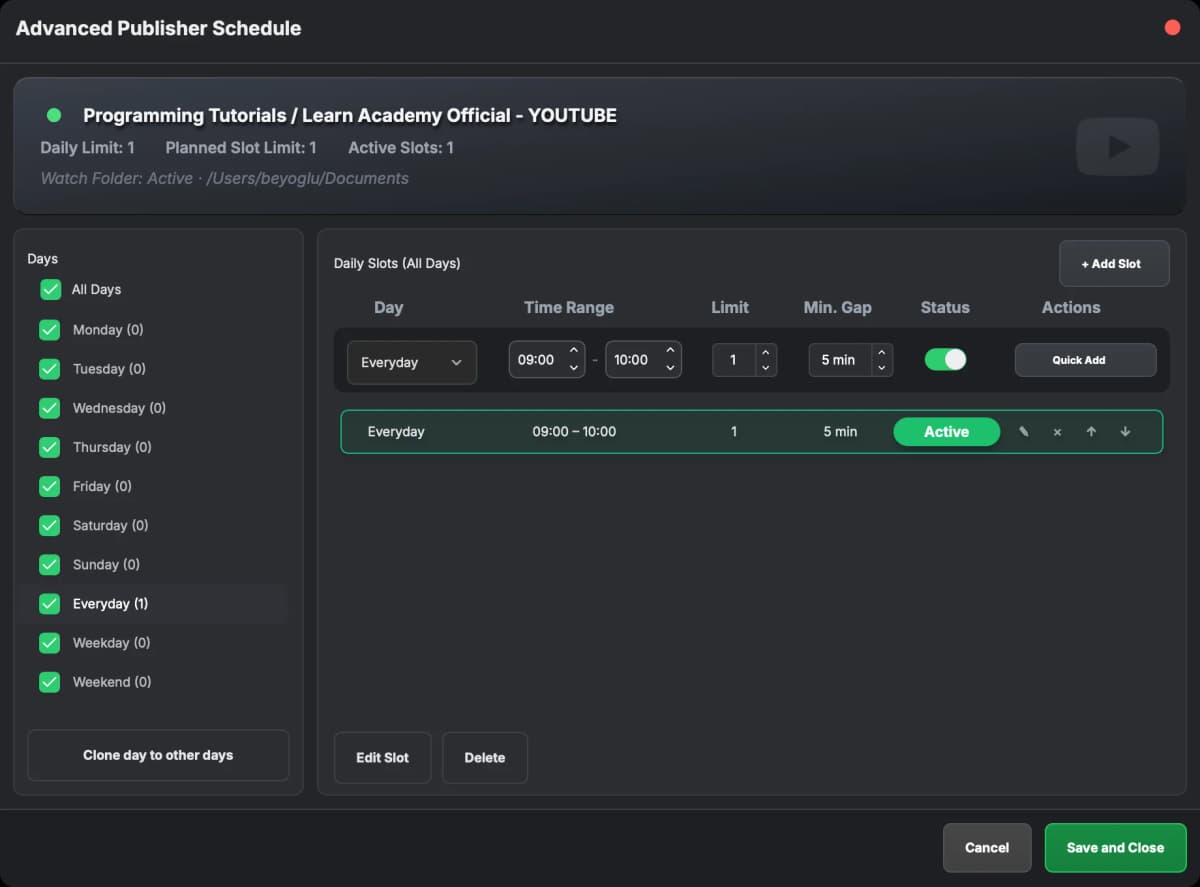 Advanced Scheduling